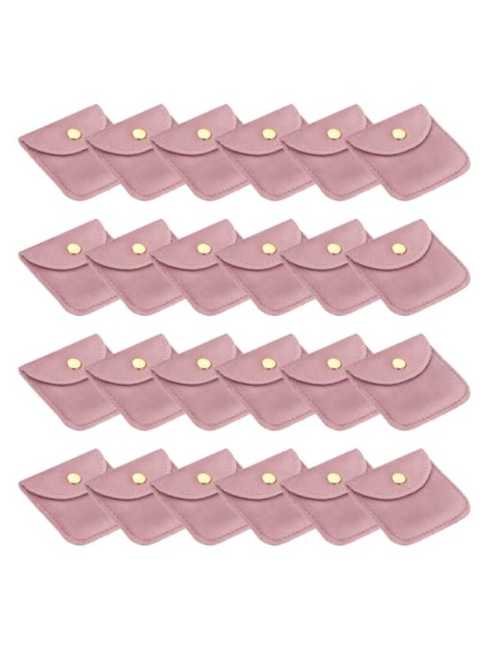 Velvet Jewelry Pouches 24 Pcs Snap Button Gift Bags for Bracelet Necklace Rings